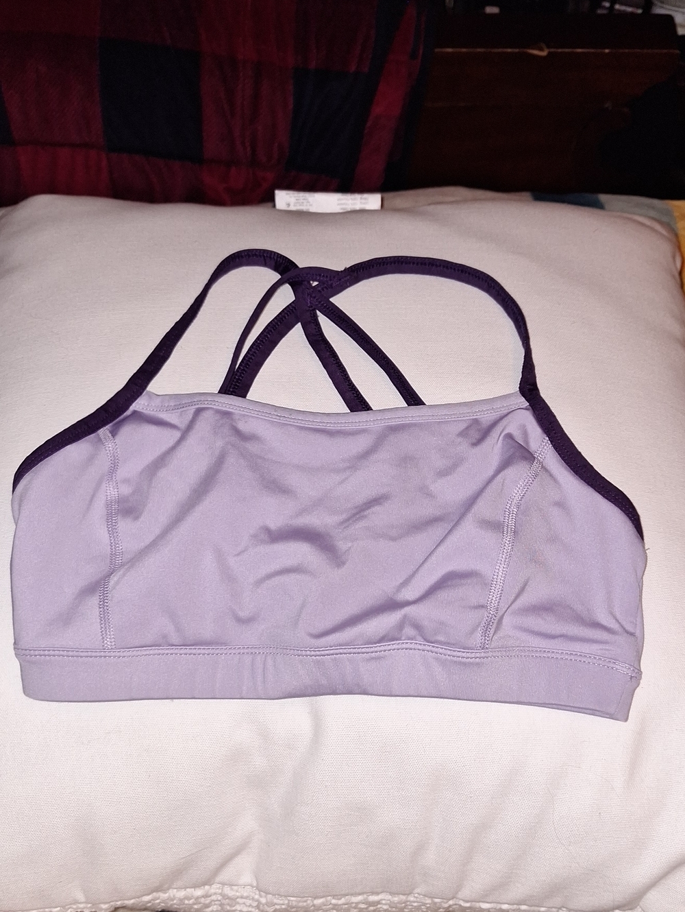 adidas Lavender/Purple Cross-Back Light Support Sports Bra